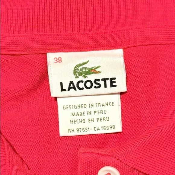 Lacoste Women's Slim Bright Red Polo with Logo - Picture 5 of 5